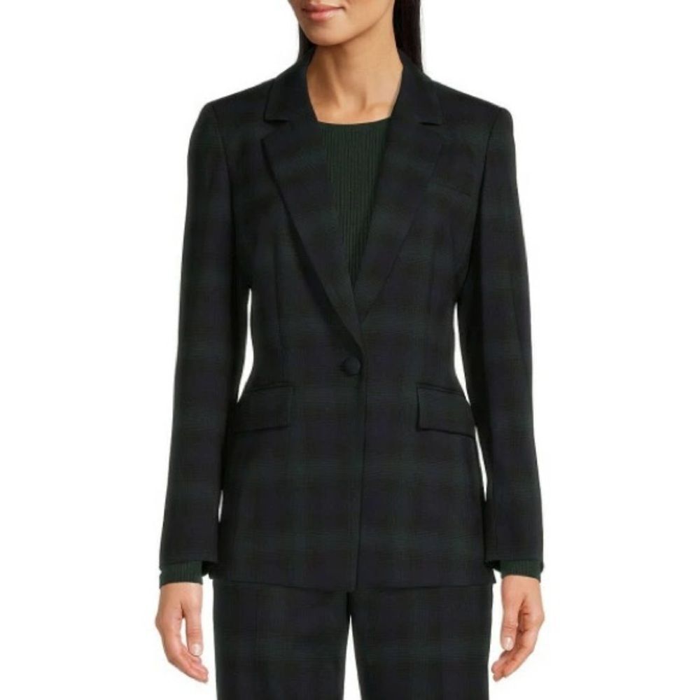 Alex Marie Carlotta Plaid Navy Tartan blazer sz 16